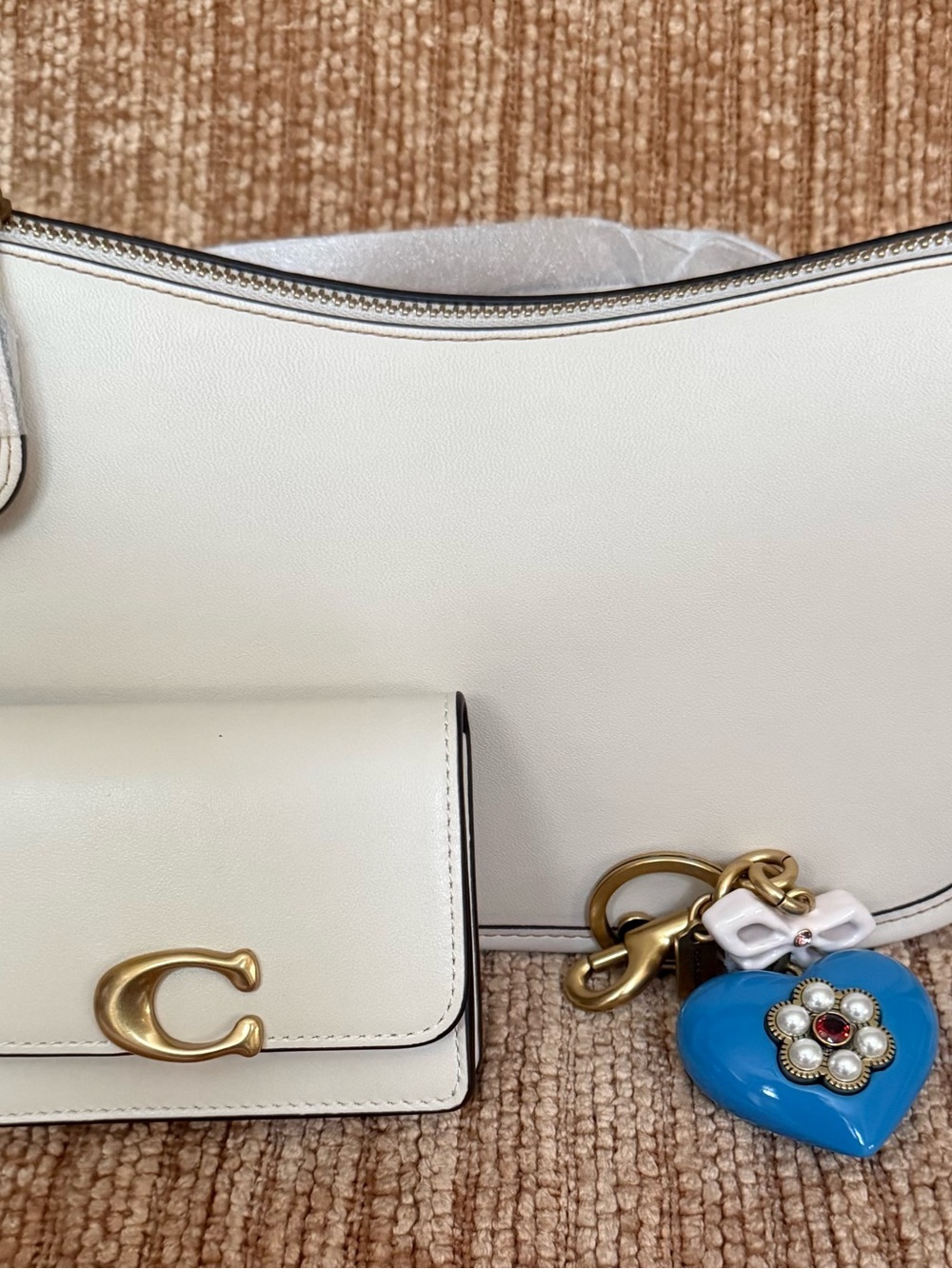 Coach Blue Heart Bag Charm. #CBH12 - Picture 6 of 13